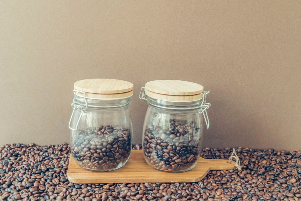 coffee concept with two jars